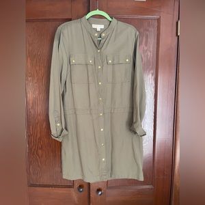 Michael Kors Green Button Up Dress